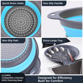Cluren large draining tray doubles as a drying rack for veggies.