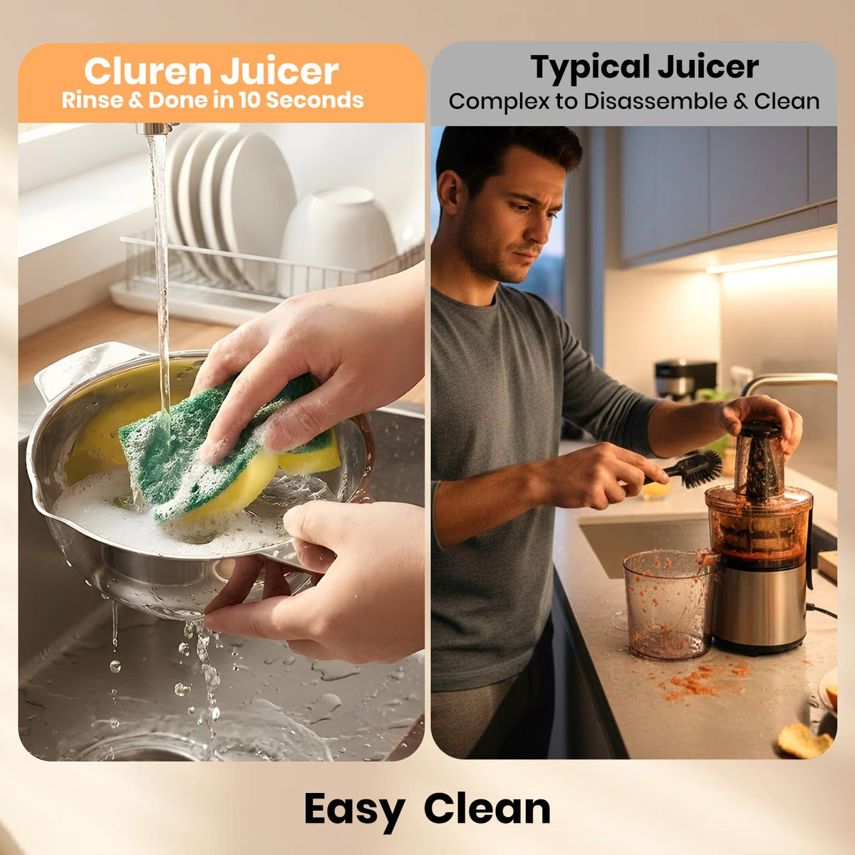 Cluren lemon squeezer compact design fits small kitchens and travel setups.