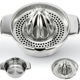 Cluren lemon squeezer front view highlights sturdy 316L steel for durable citrus pressing.