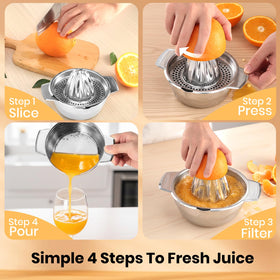 Cluren lemon squeezer one-piece construction eliminates loose parts and reduces maintenance.