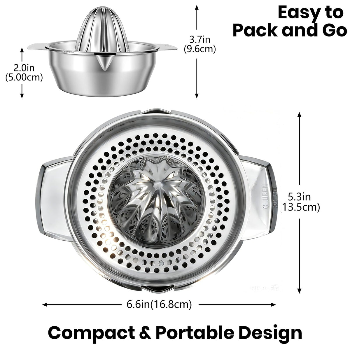 Cluren lemon squeezer side handle showcases ergonomic grip for comfortable, all-day squeezing.