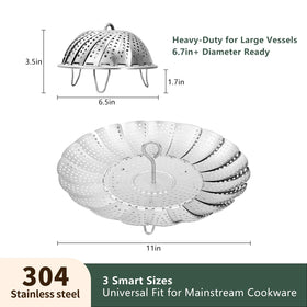Cluren steamer basket with petal opening design fits various pot sizes