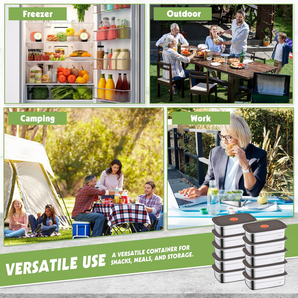 CLWVPCOT on-the-go meals stay organized with leak-free containers.