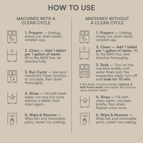 CLYND nugget ice machine cleaner in use with nugget ice equipment for routine maintenance.