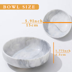 CM CHIC MONDAY marble dish close-up reveals natural veining for chic decor.