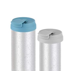 CM silicone slim can lid in dark blue protecting a slim can from dust and spills