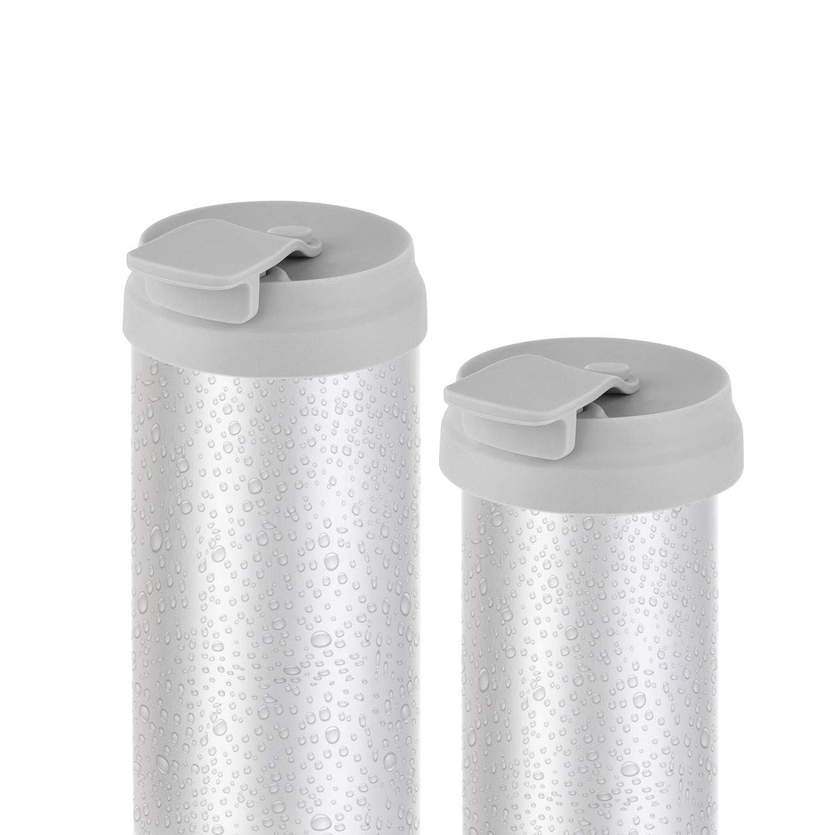 CM Silicone Slim Can Lids gray two-pack, front view; helps keep slim cans fresh.