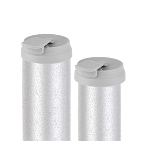 CM Silicone Slim Can Lids gray two-pack, front view; helps keep slim cans fresh.