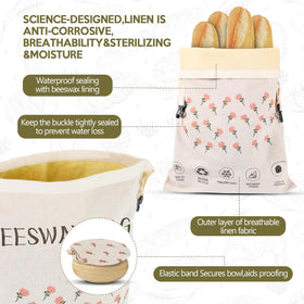 CMACAIV 3D beeswax bread bag 17x13 size fits loaves and baguettes