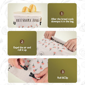 CMACAIV 3D beeswax bread bag linen-cotton lining adds texture and moisture control