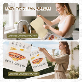 CMACAIV 3D beeswax bread bag fridge or pantry storage preserves loaf