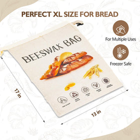 CMACAIV 3D beeswax bread bag picnic use for on-the-go bread storage