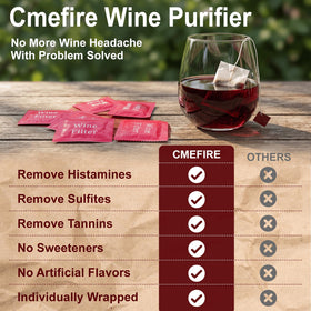 Cmefire filter bag works with red, white, rosé, and sparkling wine.