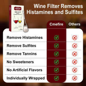 Cmefire wine wand filter filter-material-closeup reveals safe, effective filtration through non-additive media