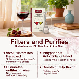 Cmefire wine wand filter glass purification shows aroma-preserving purification in one glass