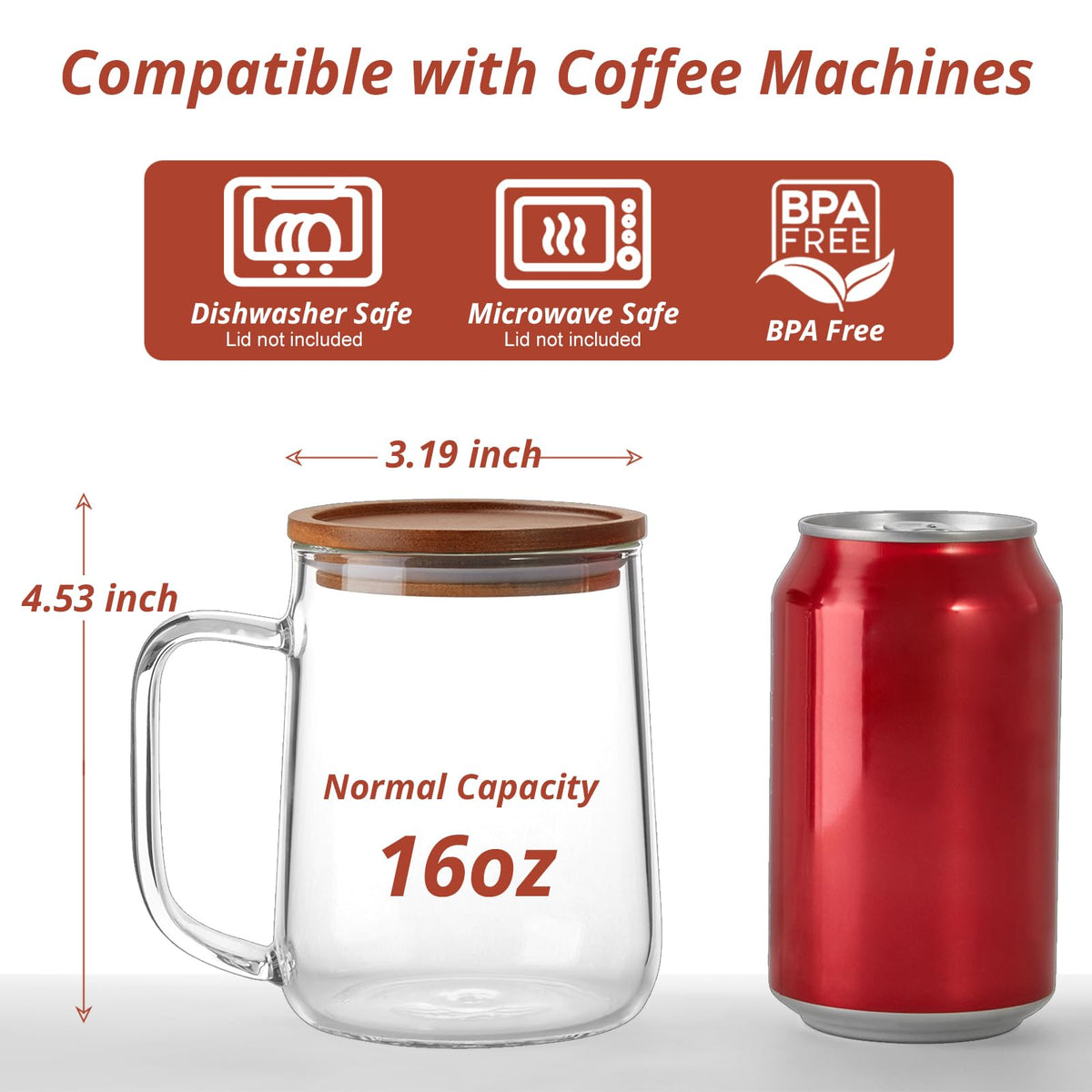 CMLKLZD acacia wood lid seals tightly to reduce spills and keep beverages warm.