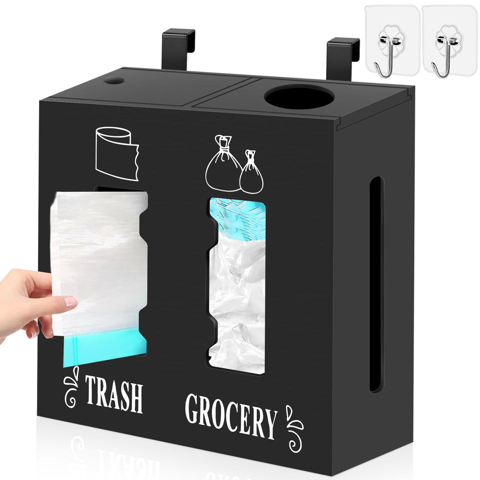 CMXZSAM 2-in-1 dispenser and grocery bag holder for easy access.