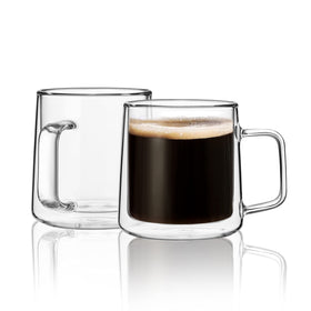 CNGLASS 10oz double-wall mug with handle keeps drinks hot and hands cool.