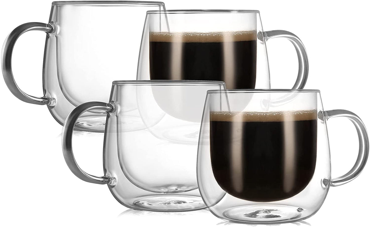 CNGLASS 10oz double-wall mug front view demonstrates insulated design keeps hands cool