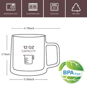 CNGLASS 12oz mug side view highlighting ergonomic handle and clean lines