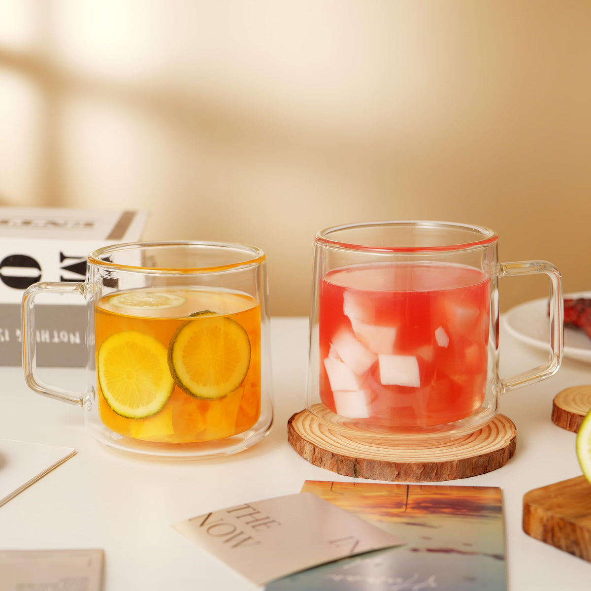 CNGLASS mug with handle close-up highlights comfortable grip.