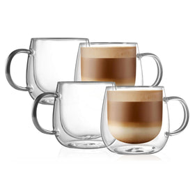 CNGLASS 16oz double-walled mug with handle keeps coffee hot without burning fingers