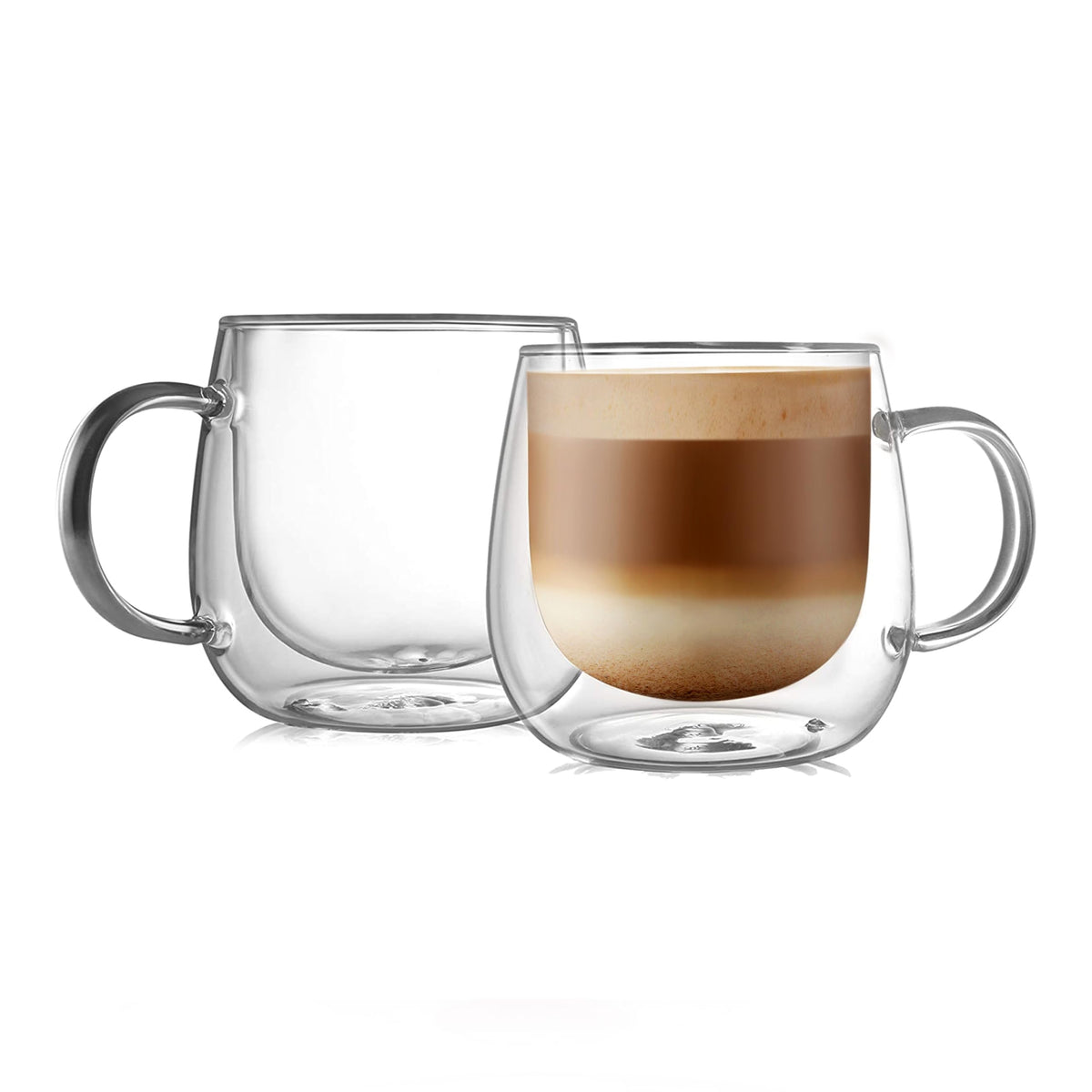 CNGLASS 16oz double-walled coffee mug with handle keeps beverages hot longer.