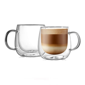 CNGLASS 16oz double-walled coffee mug with handle keeps beverages hot longer.