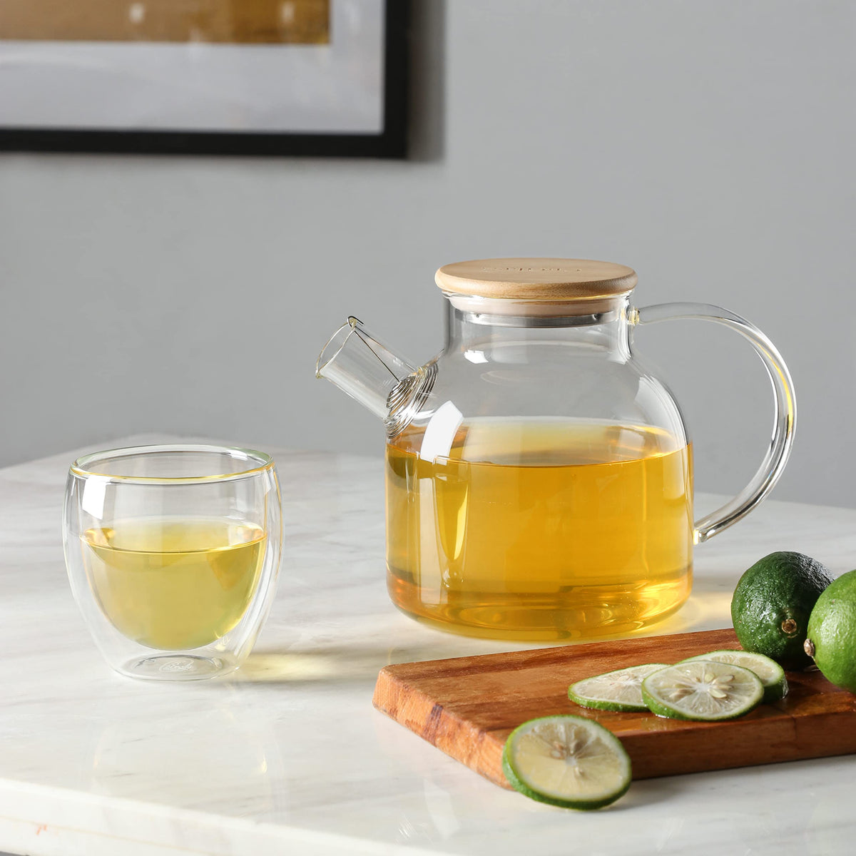 CNGLASS bamboo lid with airtight seal for leakproof pouring
