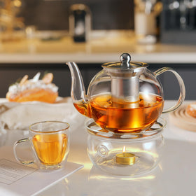 CNGLASS blooming tea capable teapot shows floral infusions