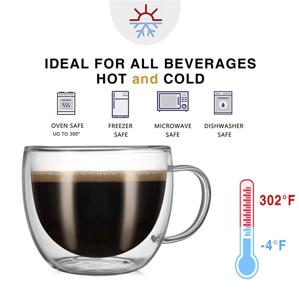 CNGLASS borosilicate glass espresso mug, durable and lightweight.