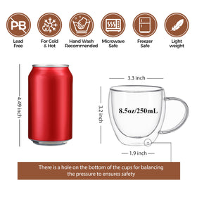 CNGLASS clear coffee mug set of 4 for stylish tea breaks.