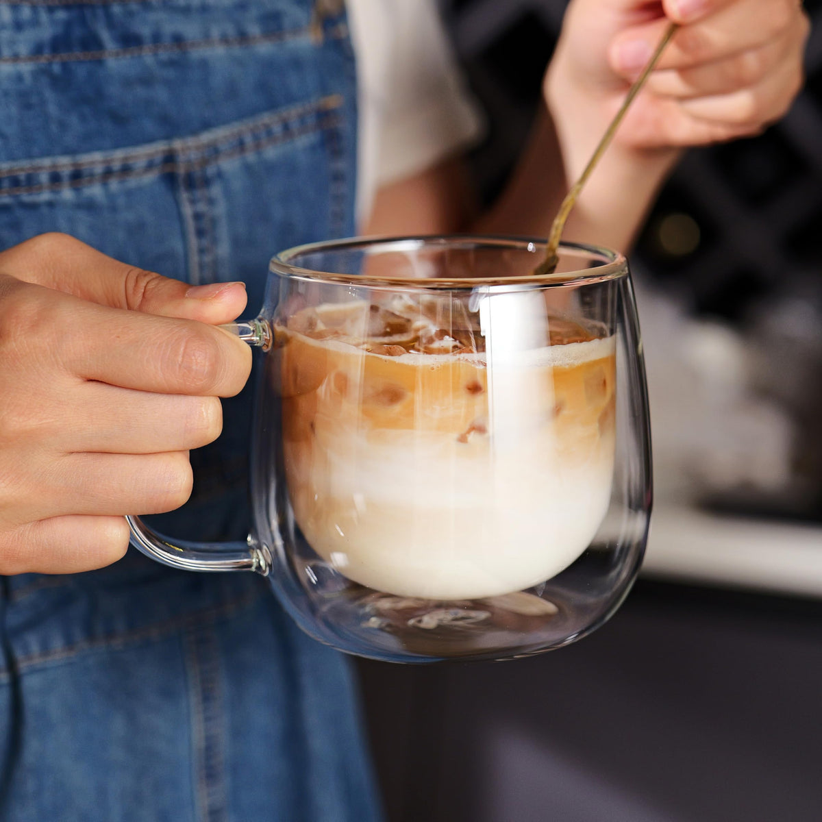 CNGLASS clear glass mug 4-pack for everyday coffee, tea, and latte presentation