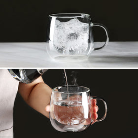 CNGLASS clear mug with coffee imagery highlights elegant transparency for espresso