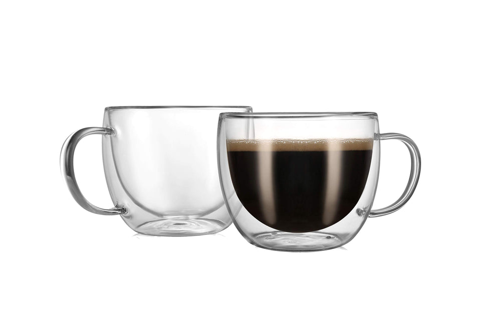 CNGLASS double-wall espresso mug keeps coffee hot and hands cool.