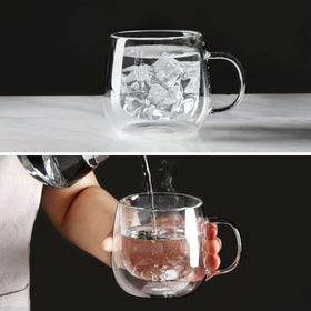 CNGLASS double-wall design keeps coffee hot while hands stay cool.