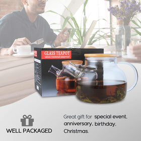 CNGLASS elegant glass teapot enhances any kitchen or tea corner.