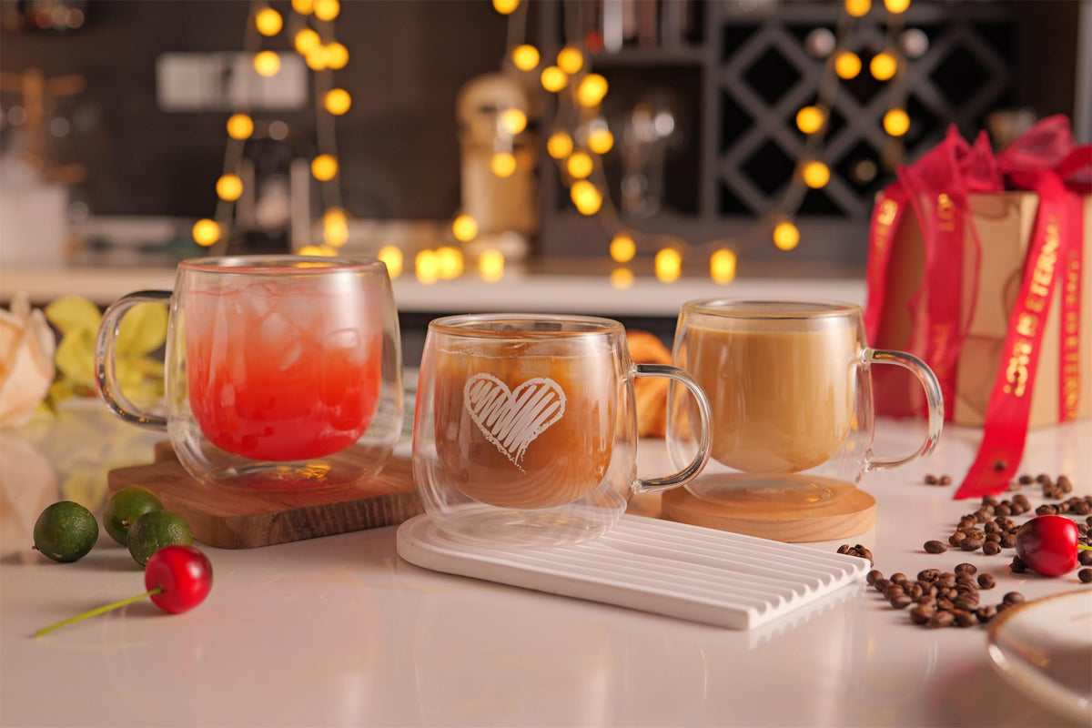 CNGLASS clear mug suits espresso tea or iced drinks