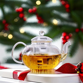 CNGLASS glass teapot lid removable for easy refilling and cleaning