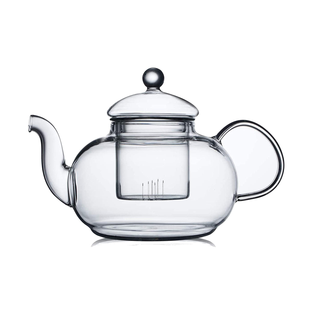 CNGLASS glass teapot top view highlights clear design for watching blooms