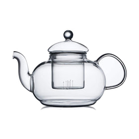 CNGLASS glass teapot top view highlights clear design for watching blooms