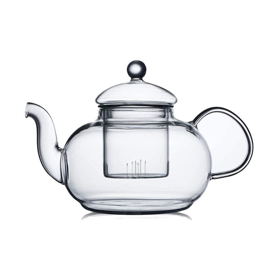 CNGLASS glass teapot top view highlights clear design for watching blooms