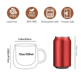 CNGLASS hand-blown borosilicate mug offers lightweight durability and clear glass