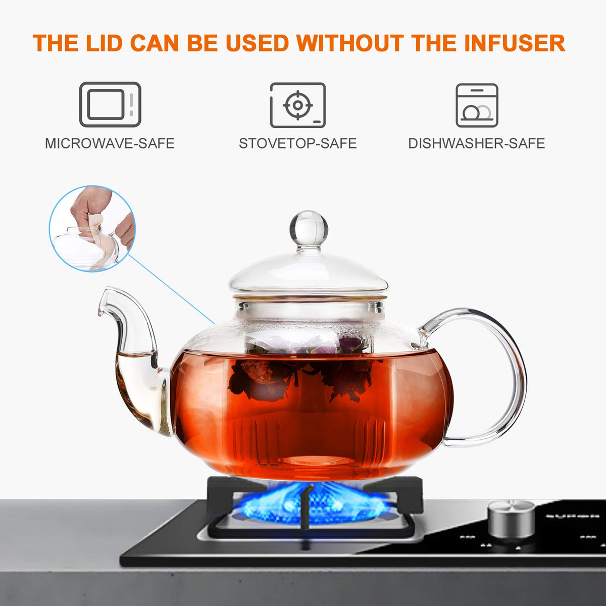 CNGLASS handcrafted clear teapot highlighting durable glass design