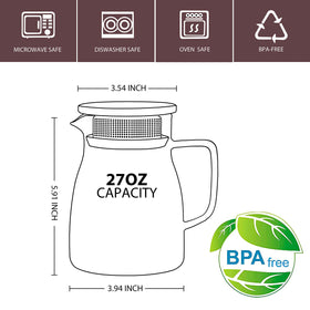 CNGLASS One-Touch Teapot pour spout design enables smooth, drip-free serving