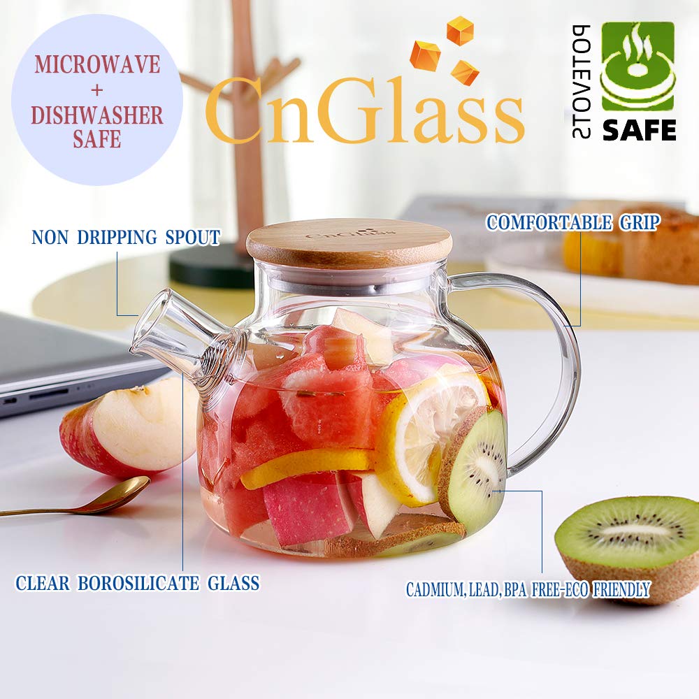 CNGLASS teapot spout-filter prevents loose leaves from entering the cup.