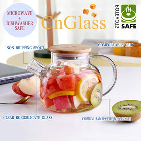 CNGLASS teapot spout-filter prevents loose leaves from entering the cup.