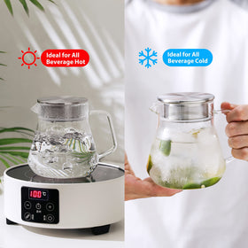 CNGLASS teapot on a desk setup for cozy tea breaks.