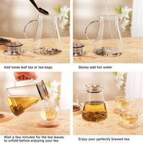CNGLASS teapot makes a gift for tea lovers and office use