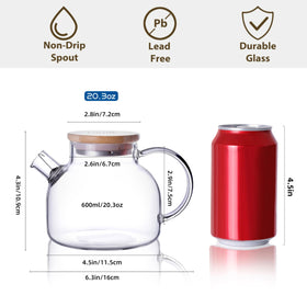 CNGLASS teapot with removable infuser spout keeps tea leaves out of the cup.
